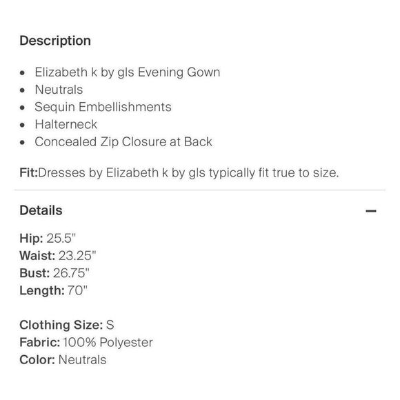 Elizabeth K GLS New Authentic Champaign GL1814 Salmon Pink Sequin Evening Gown - Picture 8 of 12